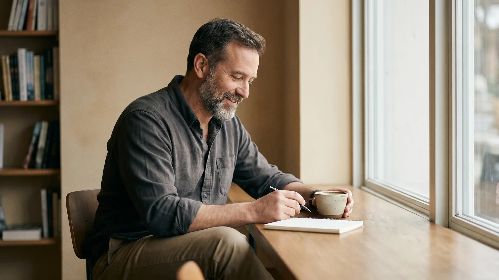 A man in a crisp button-up epitomizes smart style, setting the stage for business casual t-shirt ideas.